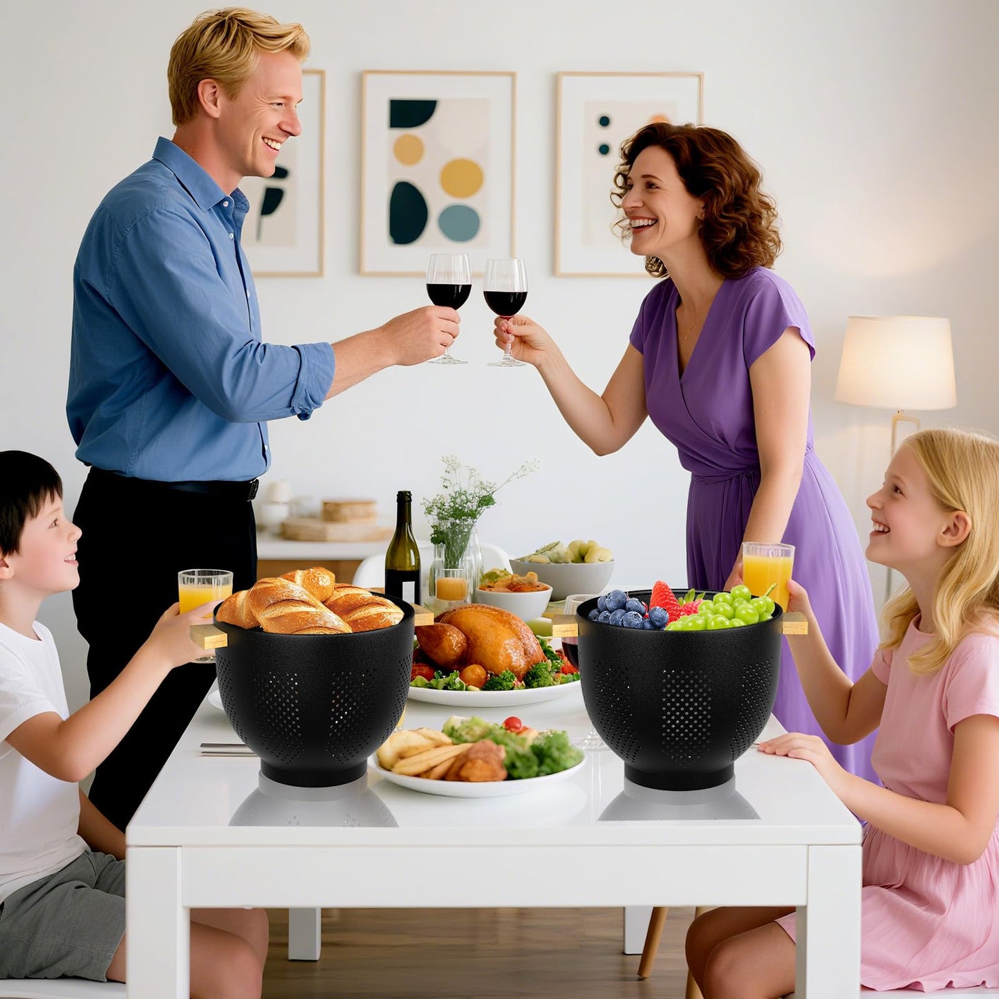 Over the Sink Colander - Strainers and Colanders - Stainless Steel Strainer - Expandable Sink Colander with Rubber Grip for Strain, Drain, Rinse Fruits, Vegetables, Home Kitchen Essentials