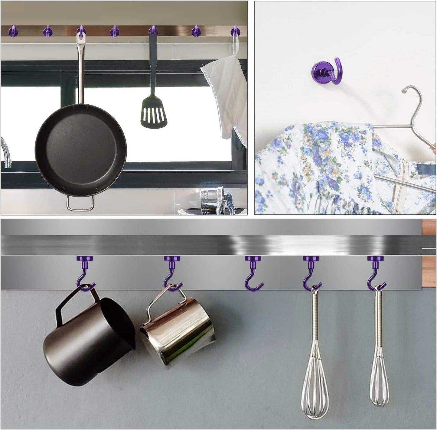 DIYMAG Magnetic Hooks, 30lbs+ Magnet Hook 2025 Cruise Cabin Ship Essentials Heavy Duty Strong Magnets Refrigerator Fridge Hanging for Classroom Beach Vacation Kitchen Grills Home 20 Pack (Silver)