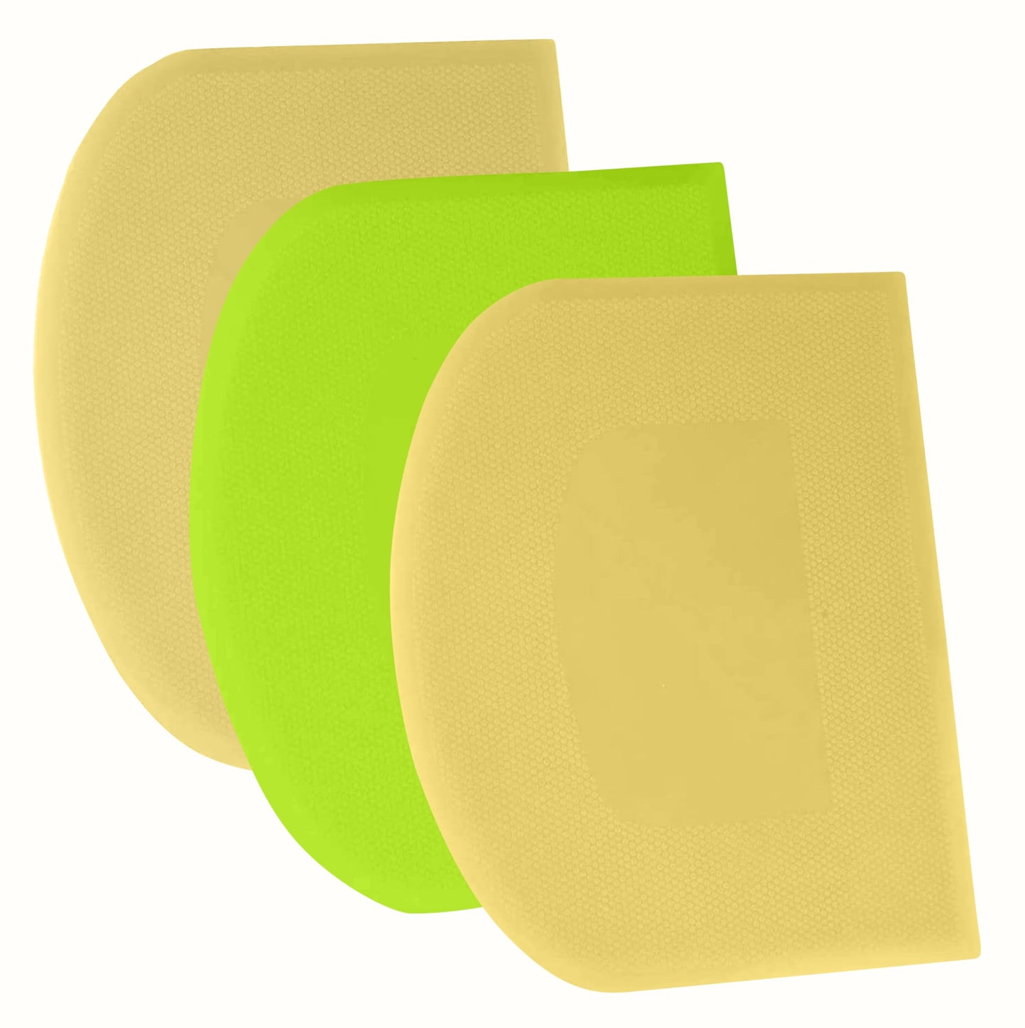 SURDOCA Dough Scraper Bench Scraper - 3P 4.7x3.7" Plastic Flexible Bowl Scraper, Sharp Edge & Angles Cake Scraper. Non-Slip Bakeware Decorating Tools Sculpting & Modeling Tools - Yellow+Green+Yellow
