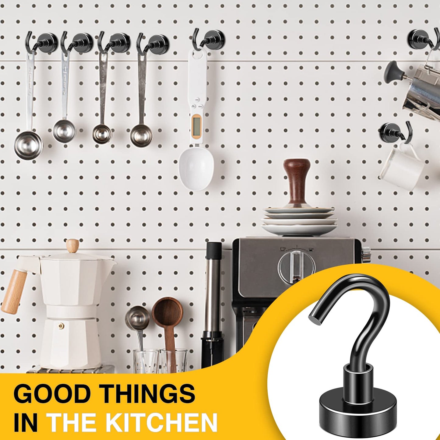 DIYMAG Magnetic Hooks, 30lbs+ Magnet Hook 2025 Cruise Cabin Ship Essentials Heavy Duty Strong Magnets Refrigerator Fridge Hanging for Classroom Beach Vacation Kitchen Grills Home 20 Pack (Silver)