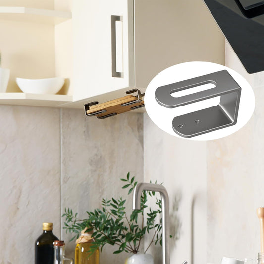 Under Cabinet Cutting Board Holder - 4 Pcs Cutting Board Holder Pot Lids Rack Storage Stainless Steel Under Shelf Counter Chopping Board(Grey)