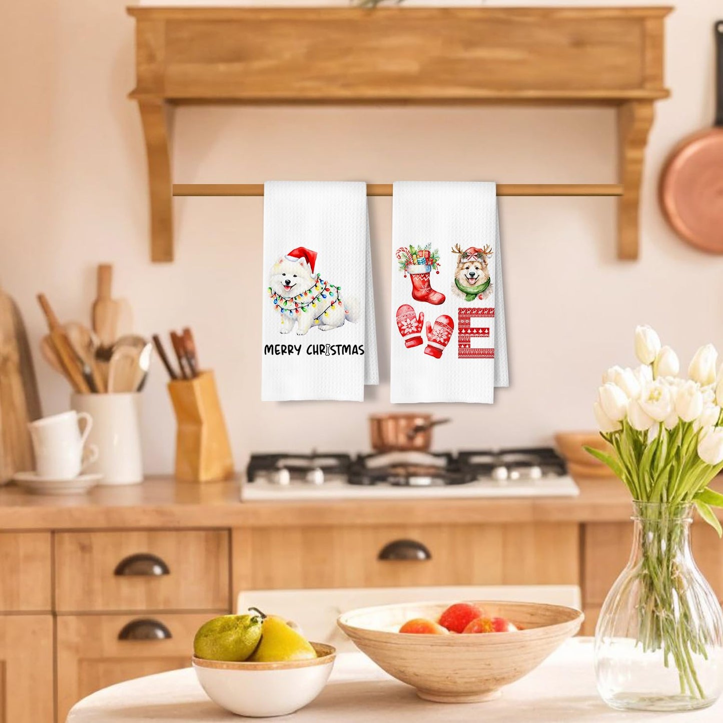 Cavapoo Dog Kitchen Towels, Cavapoo Gifts for Women Dish Tea Towels for Kitchen Decor, Dog Lovers Mom Gifts Decorative Hand Towel for Bathroom, 16x24 Inches