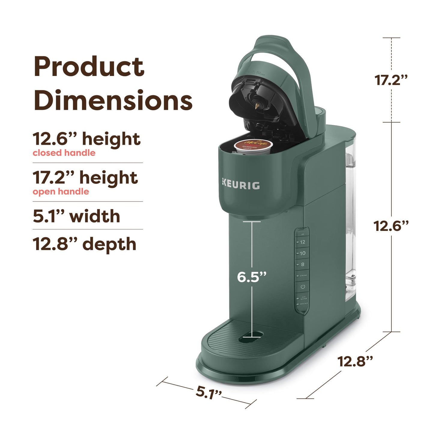 Keurig K-Express Single Serve K-Cup Pod Coffee Maker, 3 Brew Sizes, Strong Button Feature, 42oz Removable Reservoir, Black