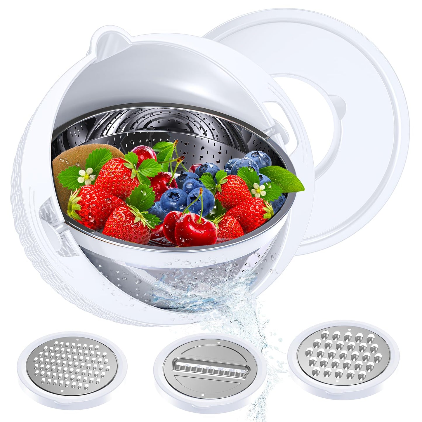 Over the Sink Colander - Strainers and Colanders - Stainless Steel Strainer - Expandable Sink Colander with Rubber Grip for Strain, Drain, Rinse Fruits, Vegetables, Home Kitchen Essentials