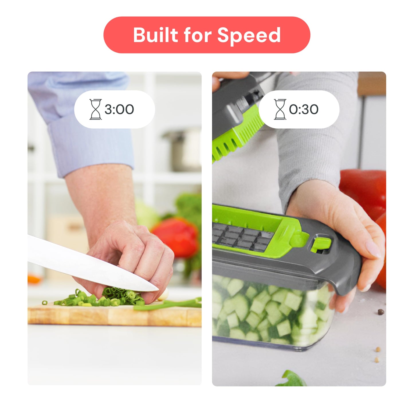 Fullstar The Original Pro Chopper - Vegetable Chopper and Spiralizer, Food Chopper with Container, Fruit Slicer, Kitchen Gadgets & Gifts, Home Essentials (8 in 1, White)