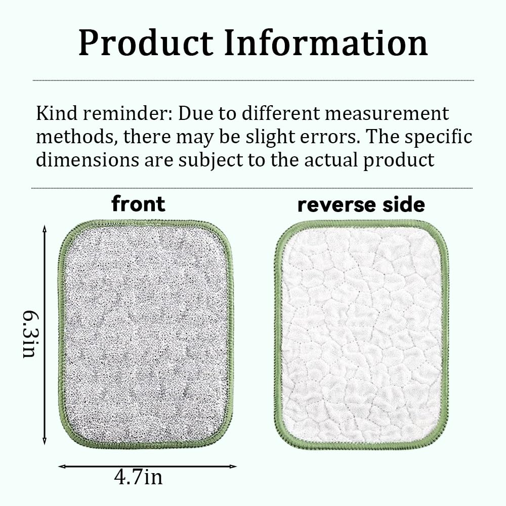 Multipurpose Wire Dishwashing Rags, 2025 Upgraded Double-Sided Metal and Cotton Dish Cloth for Wet and Dry, No Scratches Kitchen Cleaning Dish Rags for Sinks, Pots, Pans (5)