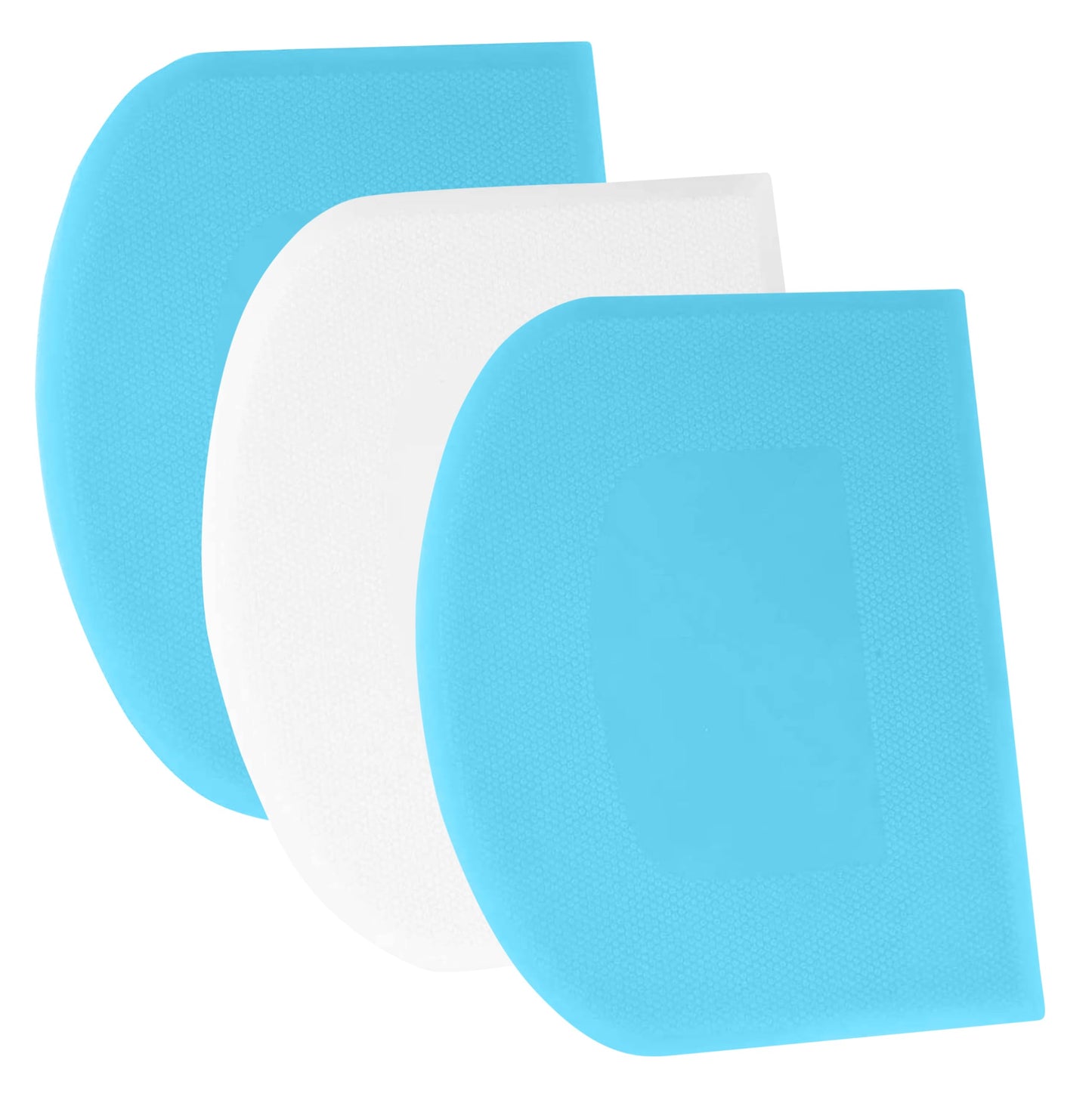 SURDOCA Dough Scraper Bench Scraper - 3P 4.7x3.7" Plastic Flexible Bowl Scraper, Sharp Edge & Angles Cake Scraper. Non-Slip Bakeware Decorating Tools Sculpting & Modeling Tools - Yellow+Green+Yellow