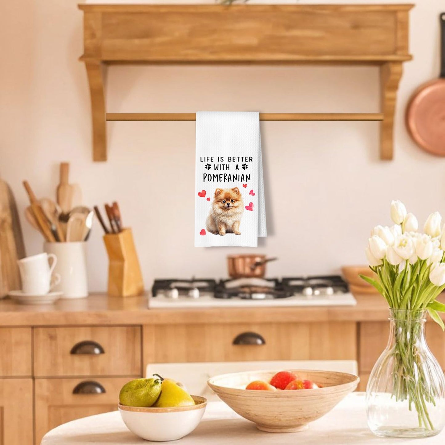 Cavapoo Dog Kitchen Towels, Cavapoo Gifts for Women Dish Tea Towels for Kitchen Decor, Dog Lovers Mom Gifts Decorative Hand Towel for Bathroom, 16x24 Inches