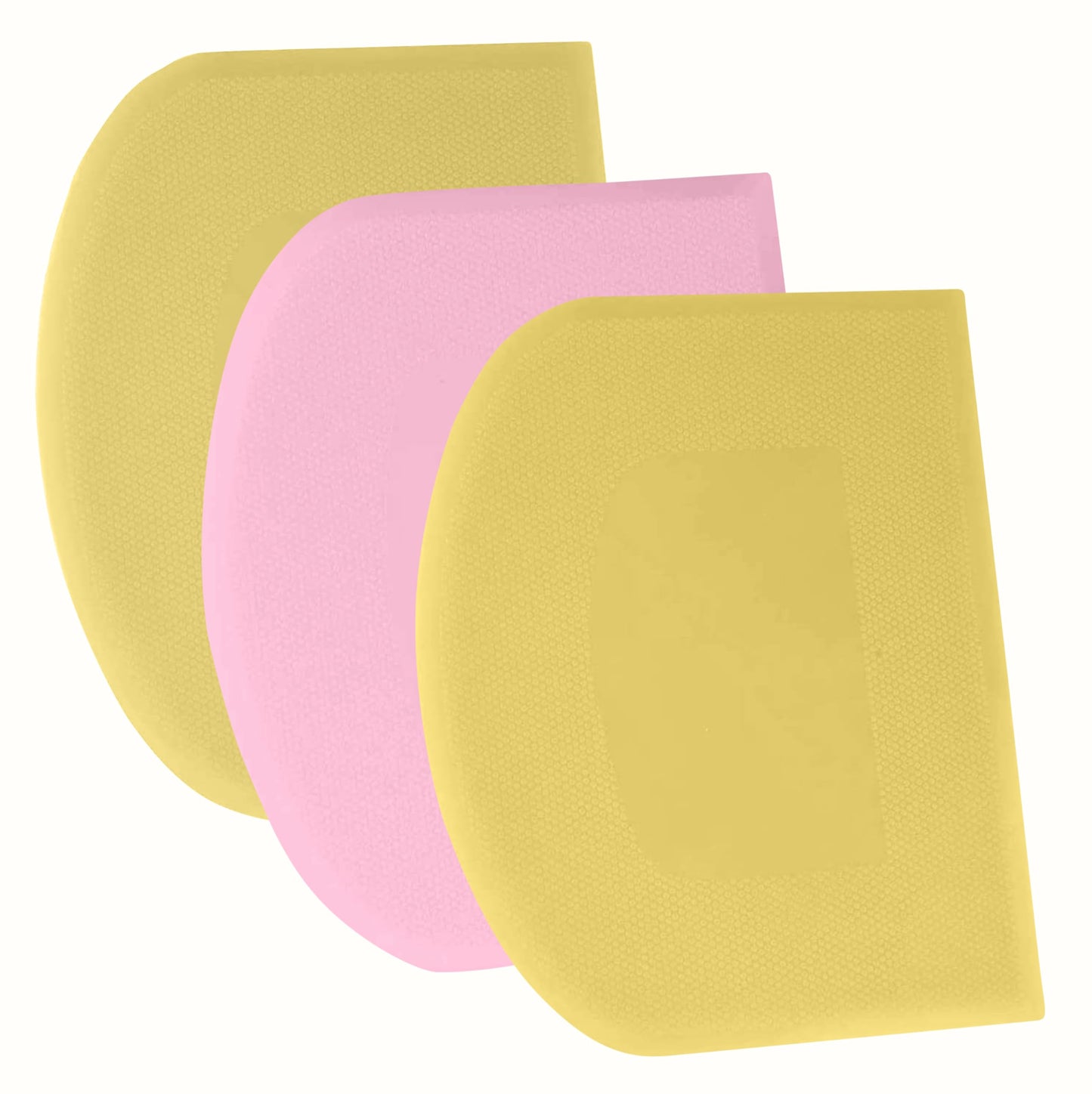 SURDOCA Dough Scraper Bench Scraper - 3P 4.7x3.7" Plastic Flexible Bowl Scraper, Sharp Edge & Angles Cake Scraper. Non-Slip Bakeware Decorating Tools Sculpting & Modeling Tools - Yellow+Green+Yellow