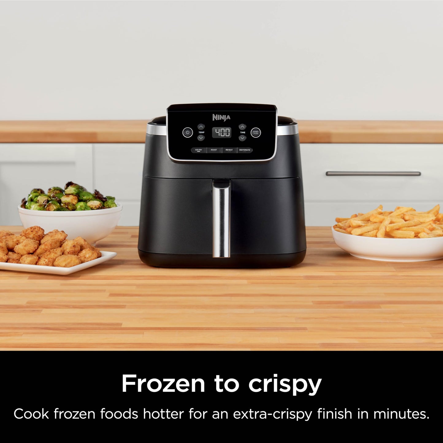 Ninja | Air Fryer | 6.5 QT Pro XL Capacity fits 9lbs of Wings | 6-in-1 Max Crisp, Air Fry, Roast, Bake, Reheat & Dehydrate | Nonstick Basket, Crisper Plate & Recipe Guide | Grey | AF181