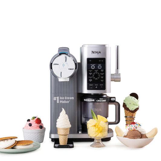 Ninja CREAMi Scoop & Swirl Ice Cream and Soft Serve Maker, Sorbet, Milkshake, Frozen Yogurt, Low Calories Program & More, 13-in-1, Soft Serve Handle & (2) CREAMi 2-in-1 16oz Pints, NC701