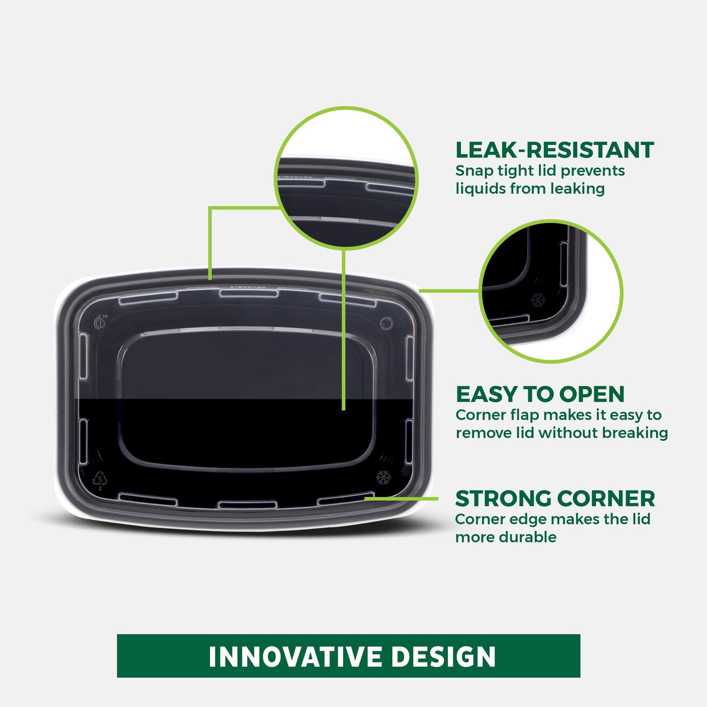 Freshware Meal Prep Containers [150 Pack] 1 Compartment with Lids, Food Storage Containers, Bento Box, BPA Free, Stackable, Microwave/Dishwasher/Freezer Safe (24 oz)