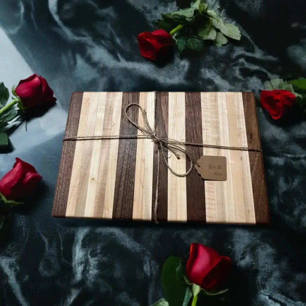 8" x 12" x 1.5" Handcrafted Cutting Board - Maple & Black Walnut, Eco-Friendly (SB-3718) - Stewarts Blocks and Boards