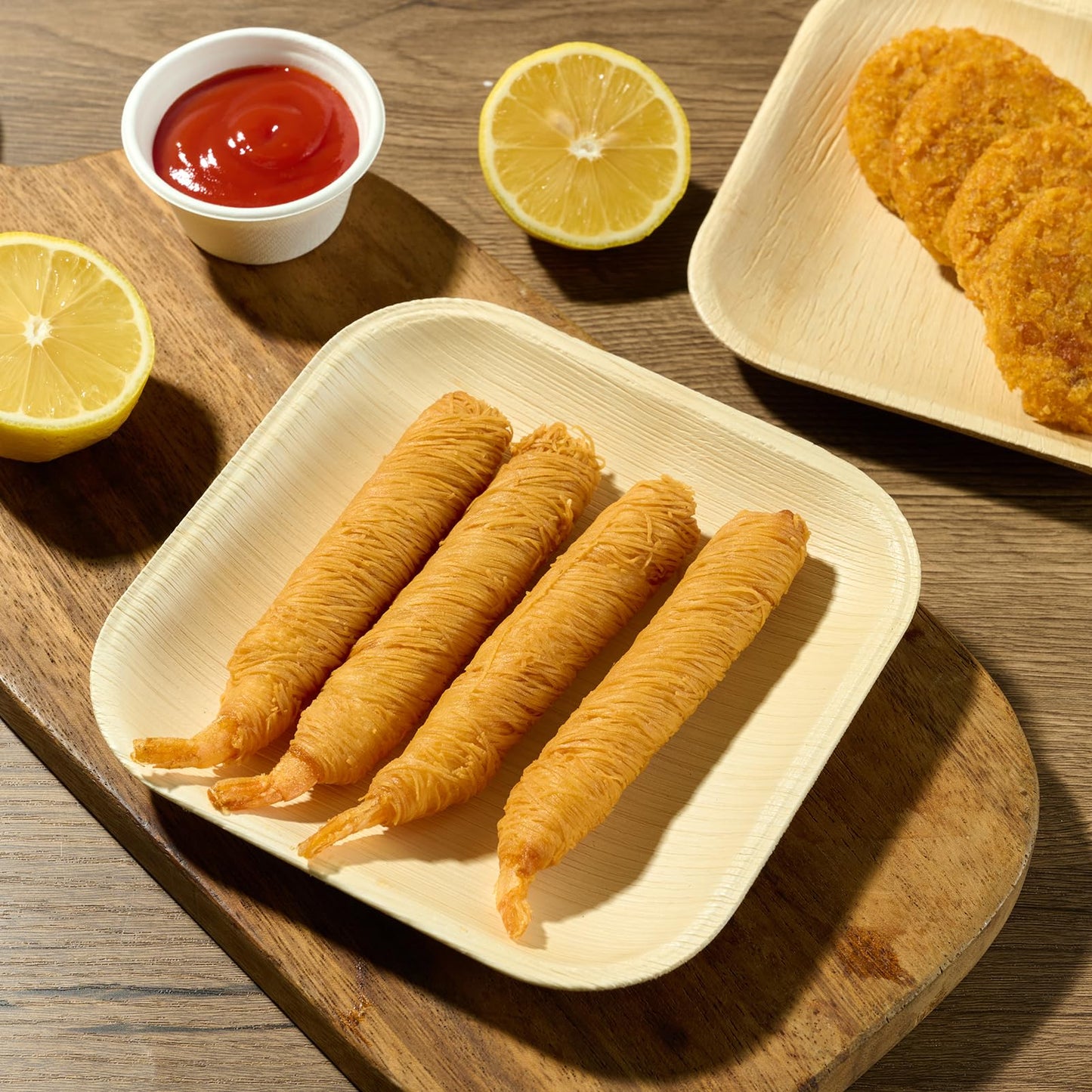 ECOLipak 6 Inch Compostable Palm Leaf Plate Like Bamboo Plate, 100 Pack Disposable Biodegradable Plates Suitable for Party, Dinner