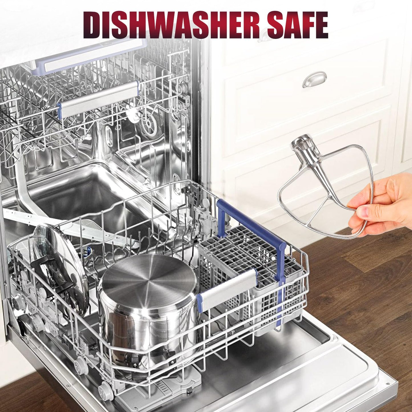 Stainless Steel Flat Beater for Kitchen Aid 4.5-5 Qt Tilt Head Mixers, Compatible Kitchenaid Paddle Attachment for Stir all of Mixtures|Durable and Heavy Duty Replacement