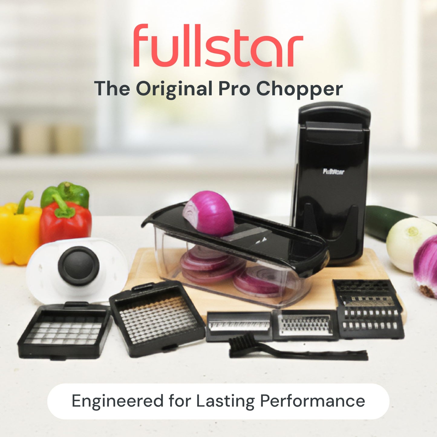 Fullstar The Original Pro Chopper - Vegetable Chopper and Spiralizer, Food Chopper with Container, Fruit Slicer, Kitchen Gadgets & Gifts, Home Essentials (8 in 1, White)