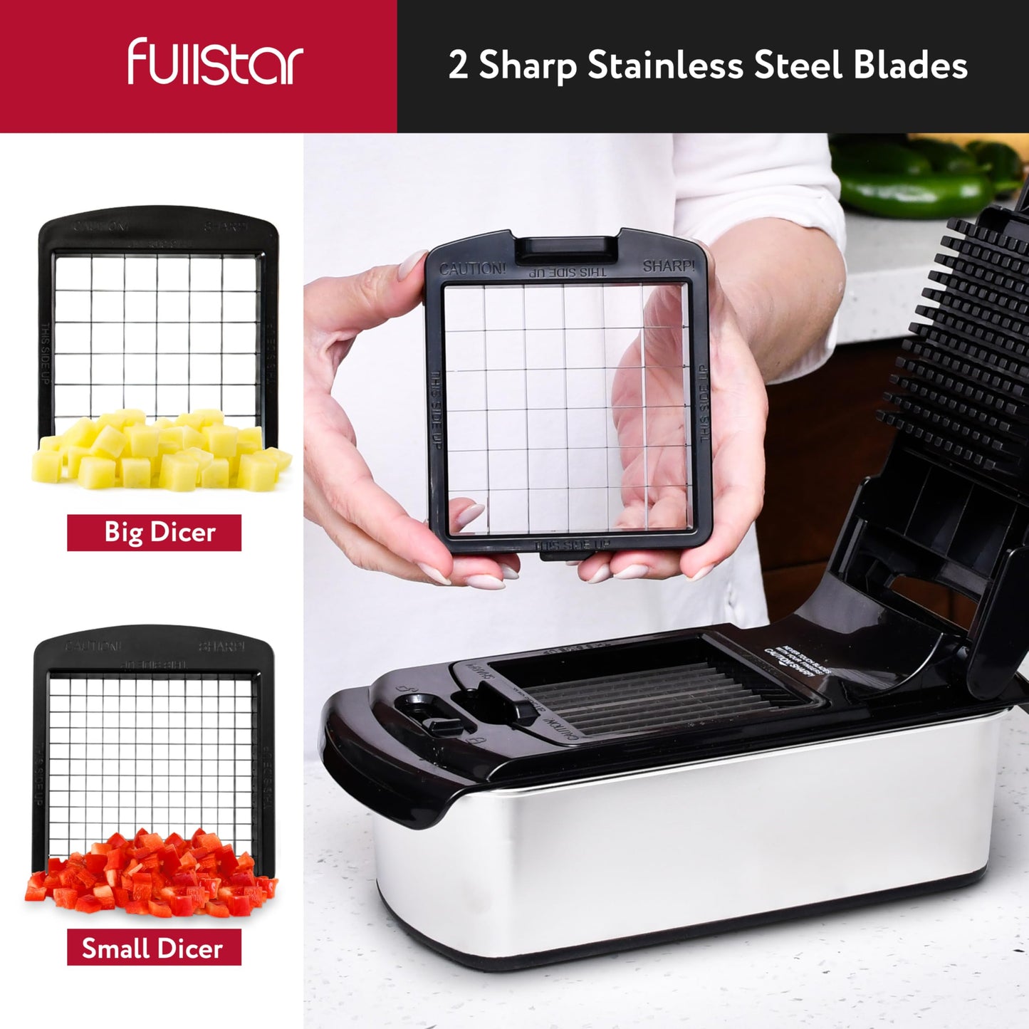 Fullstar The Original Pro Chopper - Vegetable Chopper and Spiralizer, Food Chopper with Container, Fruit Slicer, Kitchen Gadgets & Accessories, Home Essentials (4 in 1, White)