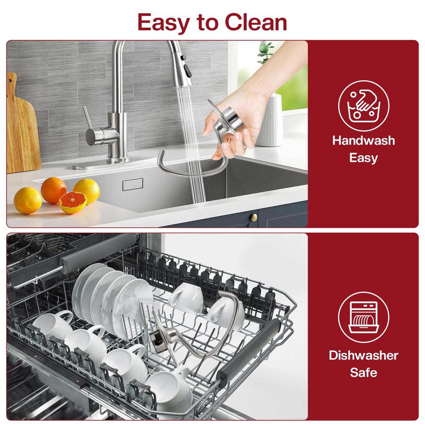 Stainless Steel Dough Hook for Kitchenaid 4.5-5 Qt Tilt-Head Mixers,Dishwasher Safe,Heavy-Duty Replacement K45DH for kitchen aid Dough Hook Attachment