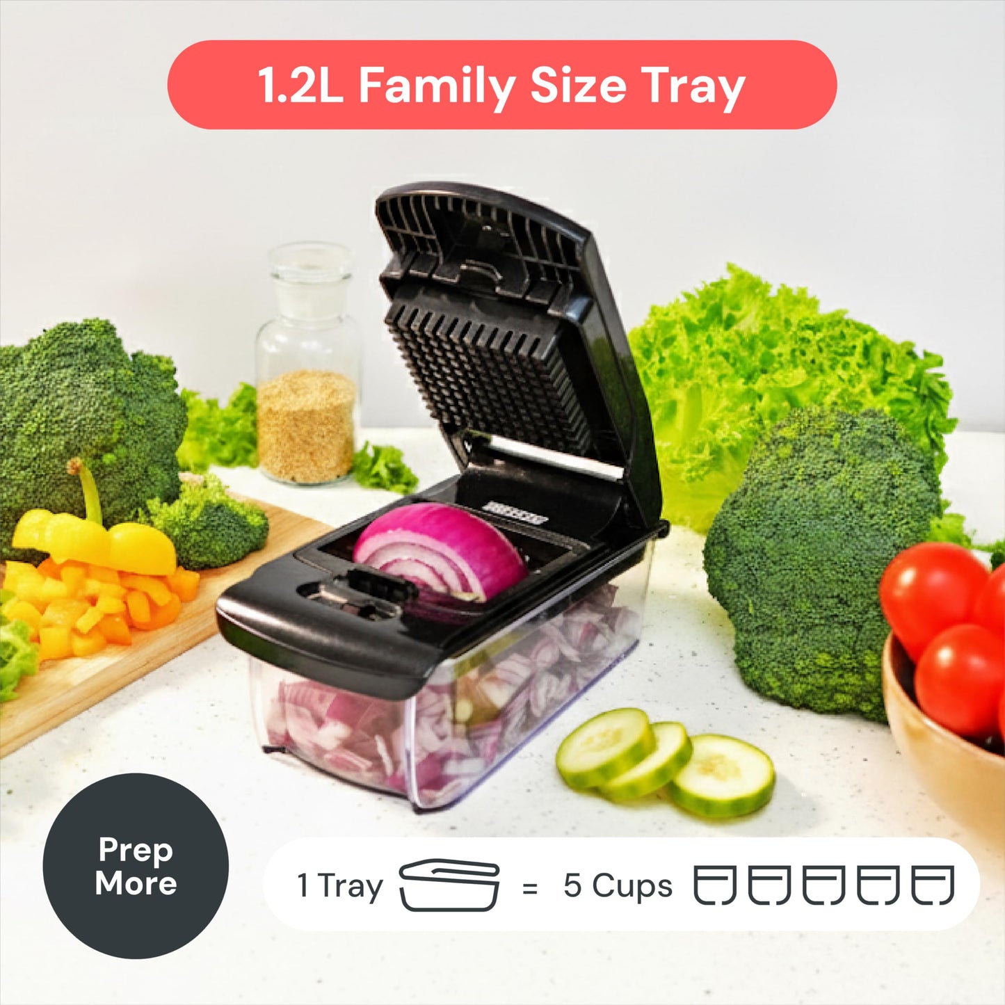 Fullstar The Original Pro Chopper - Vegetable Chopper and Spiralizer, Food Chopper with Container, Fruit Slicer, Kitchen Gadgets & Gifts, Home Essentials (8 in 1, White)