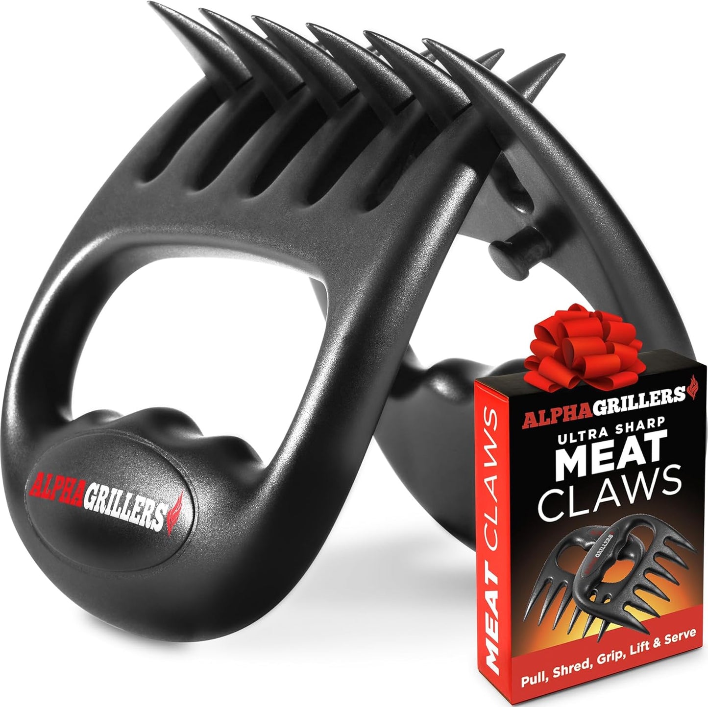 Alpha Grillers Meat Shredder Claws - BBQ Smoker Accessories Grilling Gifts for Men - Stocking Stuffers for Men - White Elephant Gifts Useful Ideas - Grill Tools for Pulled Pork