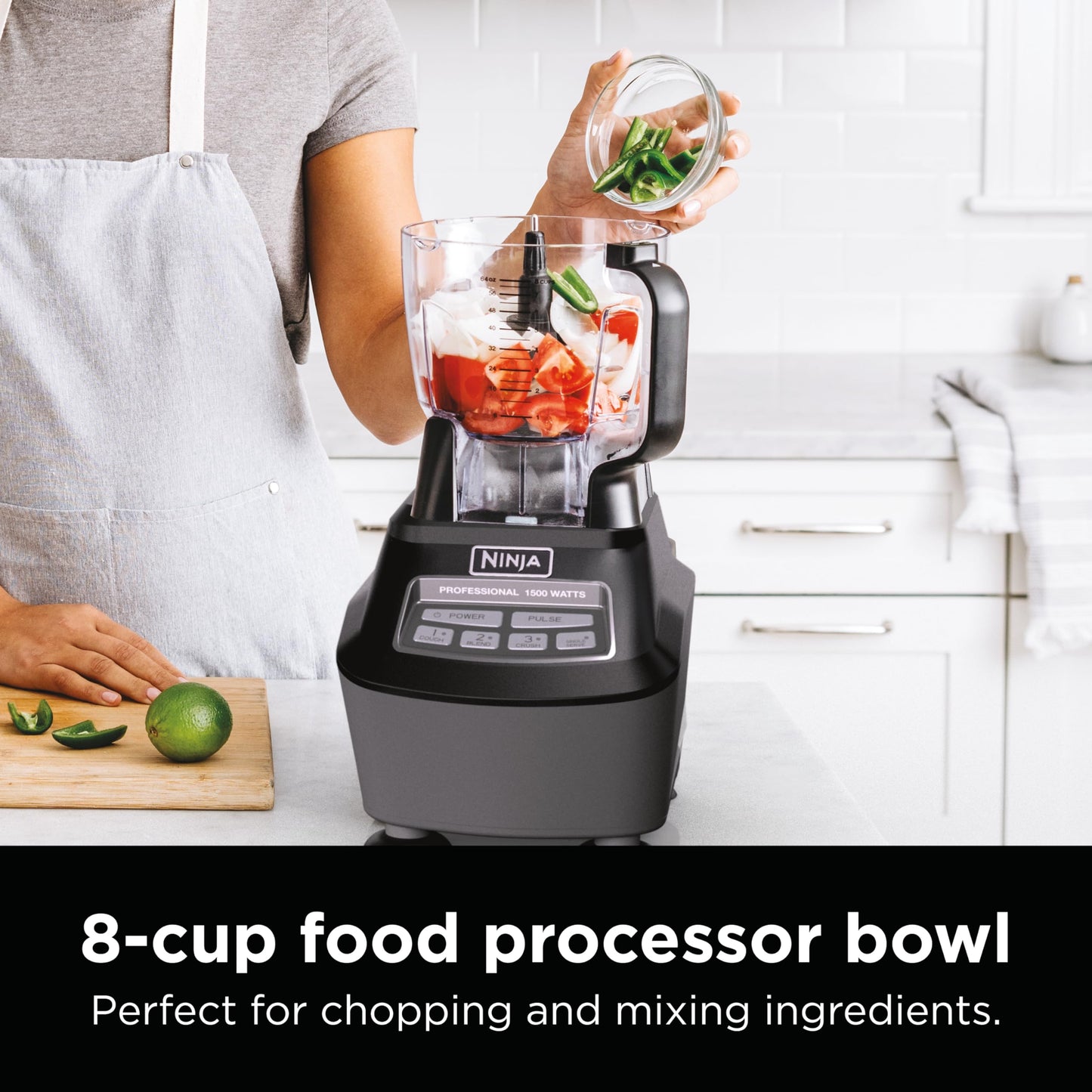 Ninja Mega Kitchen System, 1500W, 72 oz. Full-Size Blender & 8-Cup Food Processor with (2) 16 oz. To-Go Cups, Total Crushing Technology - Smoothies, Ice Crushing, Purees, Dough & More, Black, BL770