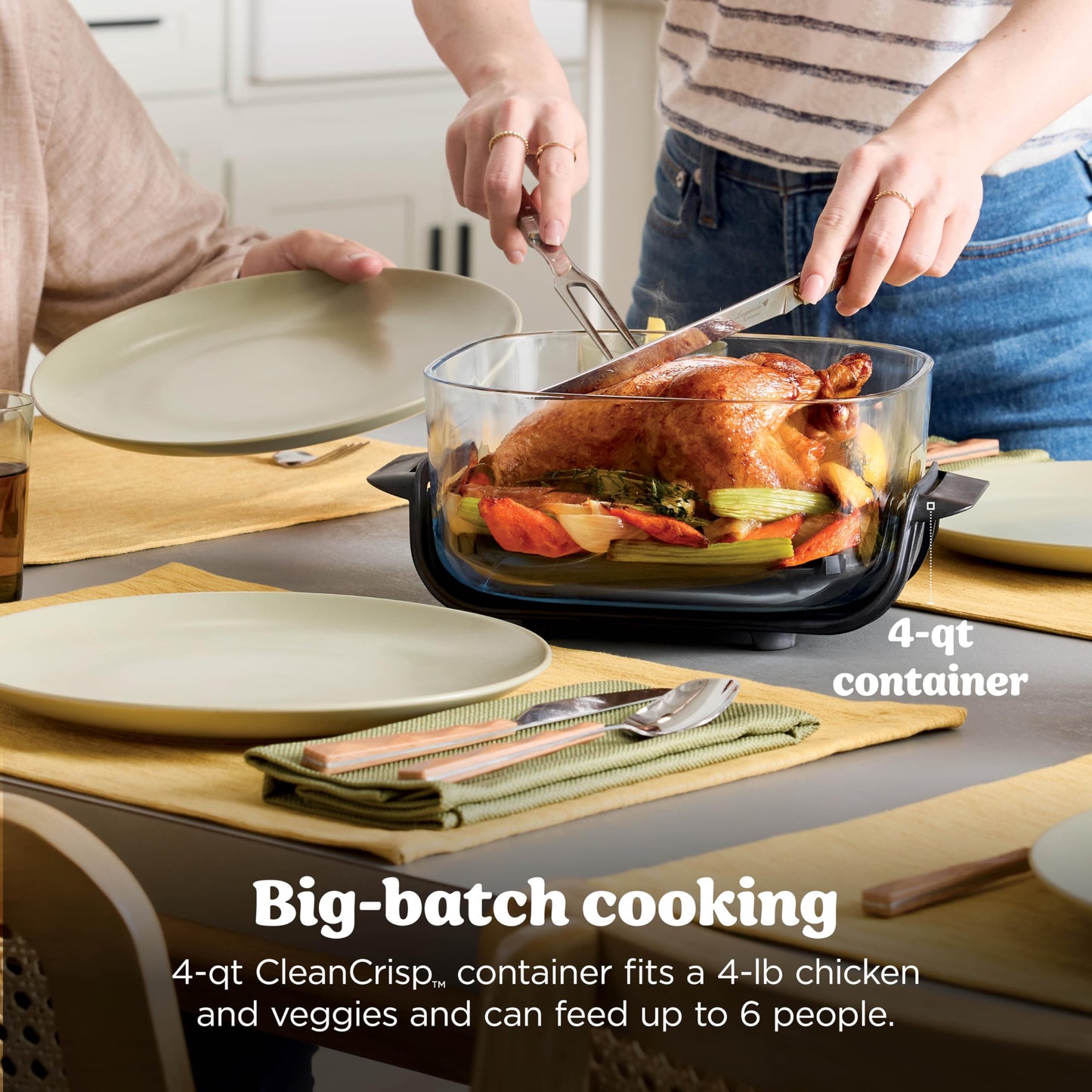 Ninja | Air Fryer | Crispi 4-in-1 Portable Cooking System | 4QT & 6 Cup Glass Containers, Crisper Plates & Storage Lids Included | Microwave, Freezer & Dishwasher Safe | Cherry Crush | FN101DR