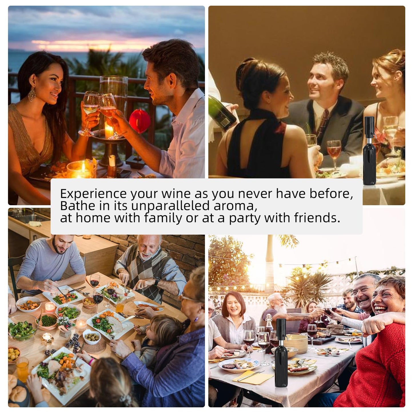 Rechargeable Wine aerator Electric Wine Decanter, Automatic Wine Dispenser withStorage Base,Two Modes:long press to continuously Dispense wine/single press to Dispense75ml of Wine