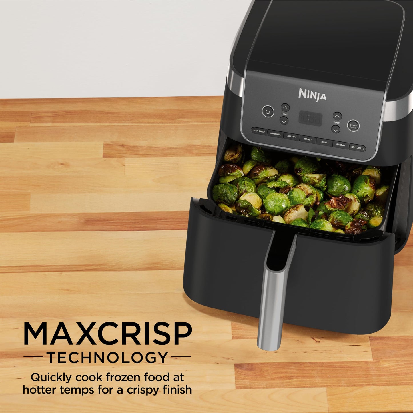 Ninja | Air Fryer | 6.5 QT Pro XL Capacity fits 9lbs of Wings | 6-in-1 Max Crisp, Air Fry, Roast, Bake, Reheat & Dehydrate | Nonstick Basket, Crisper Plate & Recipe Guide | Grey | AF181