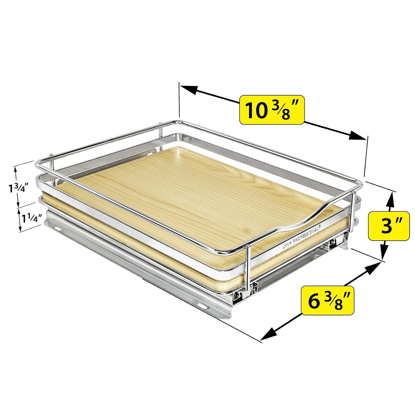 LYNK PROFESSIONAL® Pull Out Spice Rack Organizer for Inside Kitchen Cabinets - 4-3/8 inch Wide - Slide Out Drawer – Black Sliding Spice Cabinet Organization Shelf Racks - 2 Tier