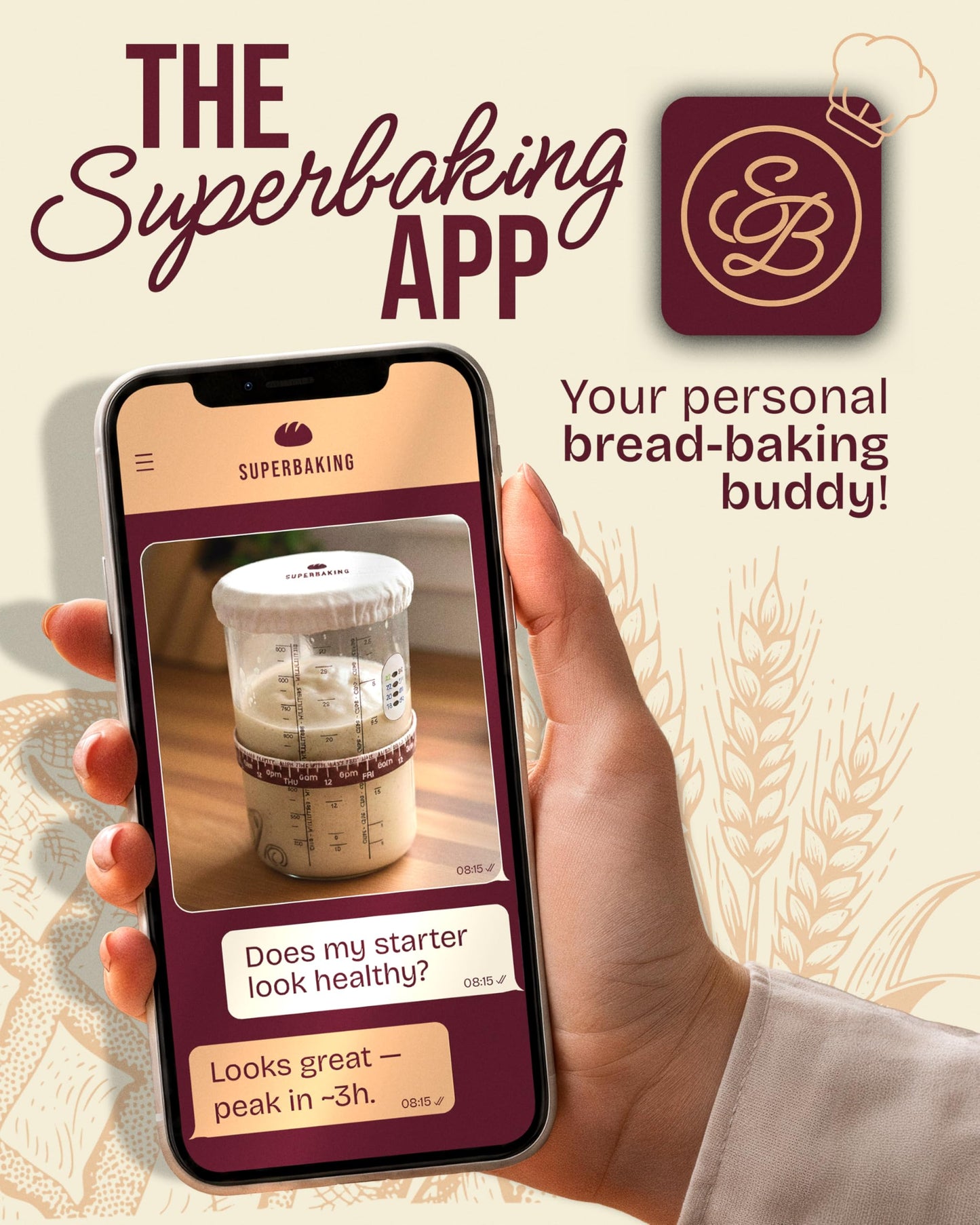 Superbaking 2 pcs Banneton Bread Proofing Basket, 9" Splinter-Free Round Rattan Bread Basket with Liners, Sourdough Starter Kit, Sourdough Bread Baking Supplies & Sourdough Kit, Bread Making Tools