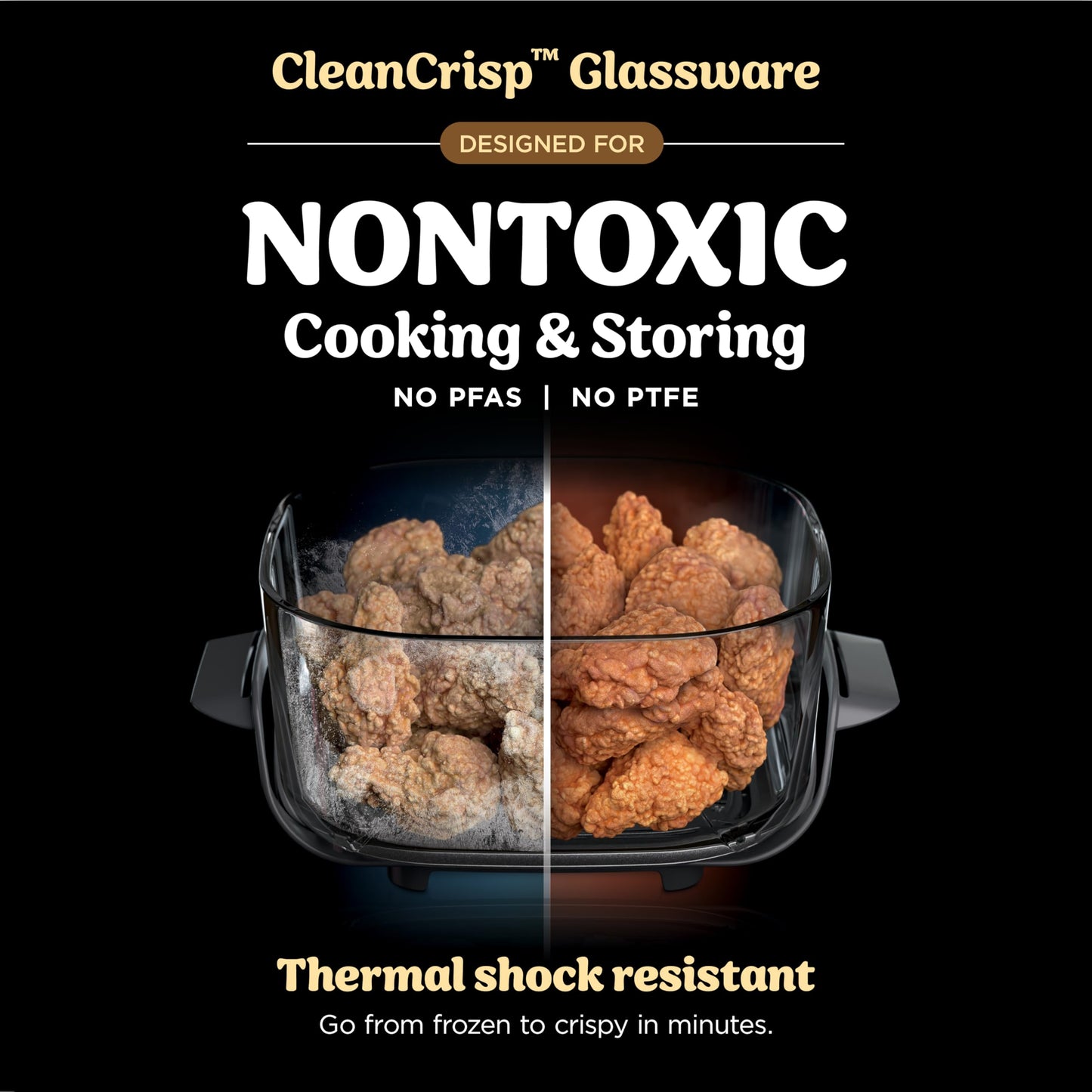 Ninja | Air Fryer | Crispi 4-in-1 Portable Cooking System | 4QT & 6 Cup Glass Containers, Crisper Plates & Storage Lids Included | Microwave, Freezer & Dishwasher Safe | Cherry Crush | FN101DR