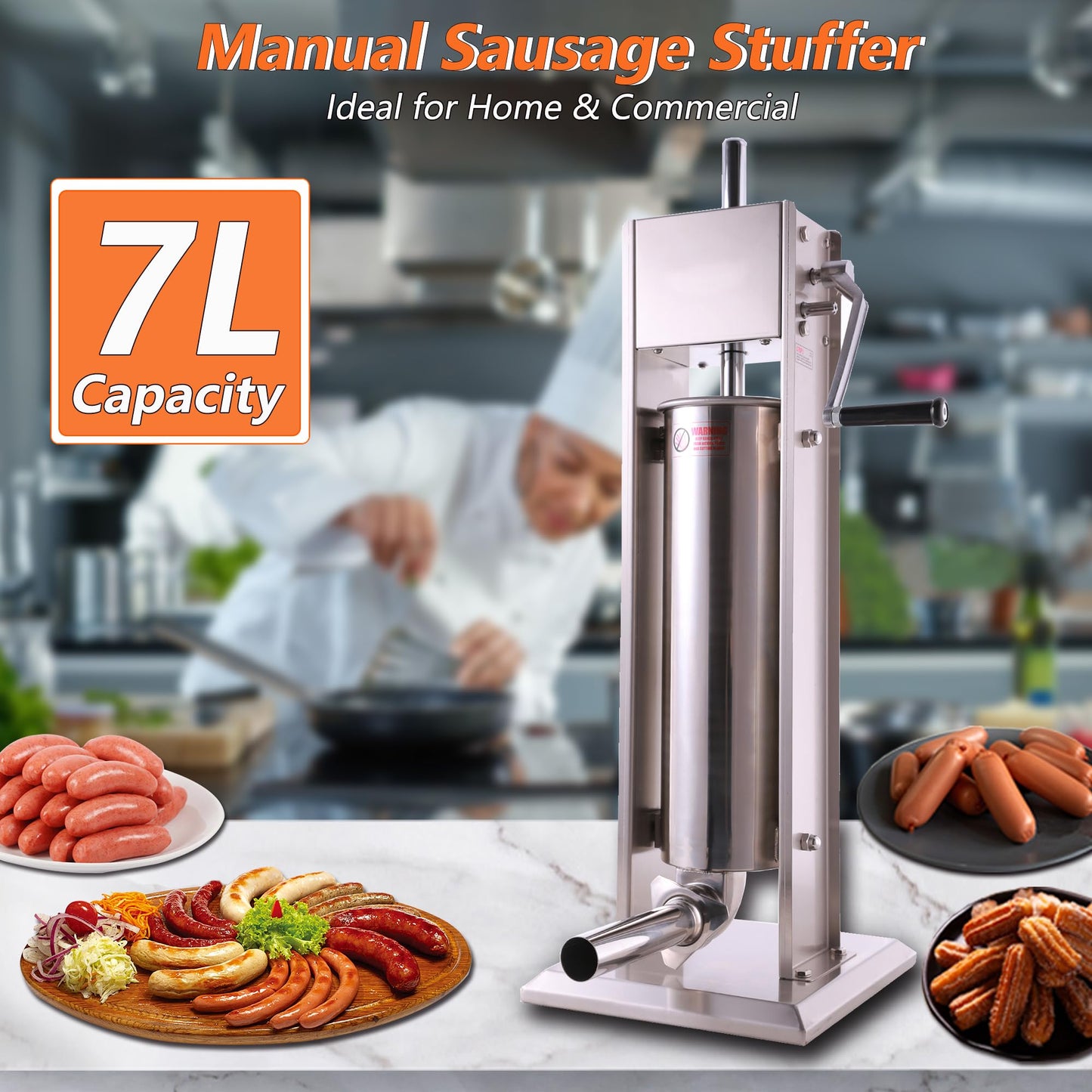 Hakka 7Lb/3L Sausage Stuffers and Vertical Sausage Makers