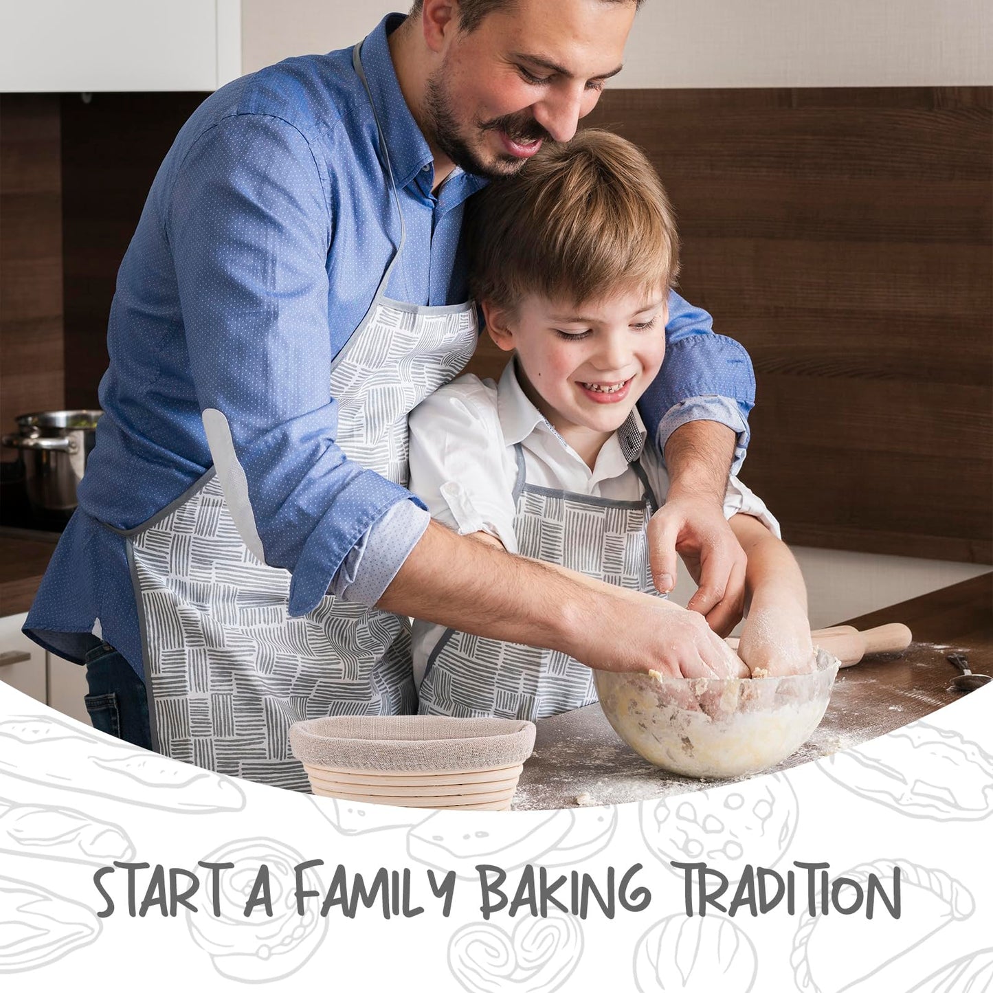 Bread Proofing Baskets Set of 2 10 inch Oval Shaped Dough Proofing Bowls w/Liners Perfect for Professional & Home Sourdough Bread Baking