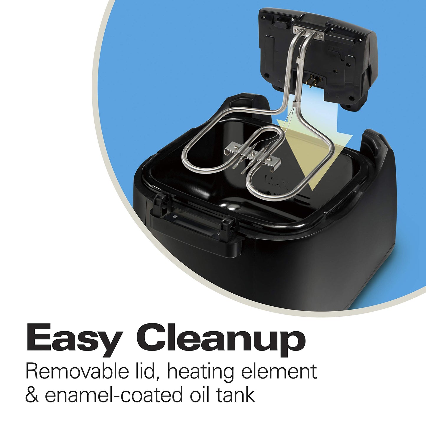 Hamilton Beach Cool Touch Electric Deep Fryer with Basket and Lid, 2 Liters / 8 Cups Oil Capacity, Adjustable Temperature, 1500 Watts for Fast Heat-up, viewing Window Easy to Clean, Black (35021)