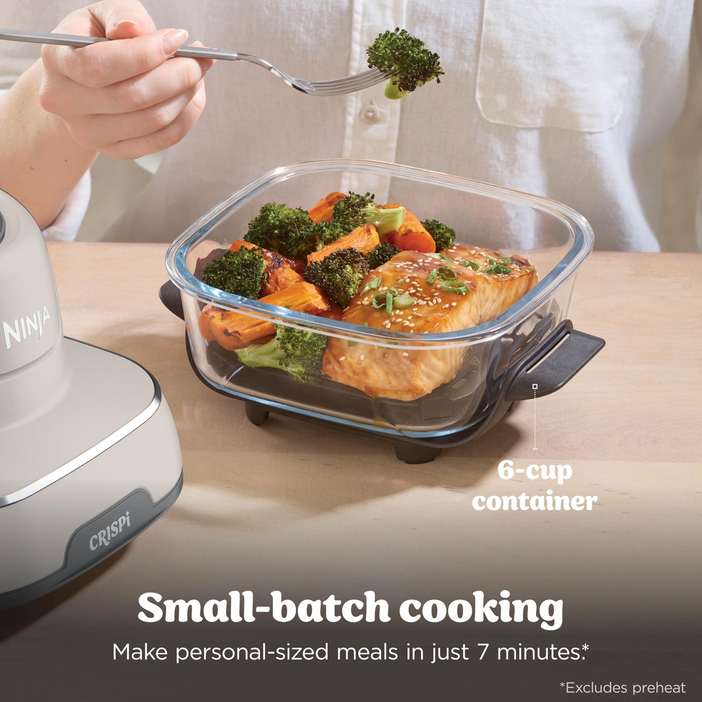 Ninja | Air Fryer | Crispi 4-in-1 Portable Cooking System | 4QT & 6 Cup Glass Containers, Crisper Plates & Storage Lids Included | Microwave, Freezer & Dishwasher Safe | Cherry Crush | FN101DR