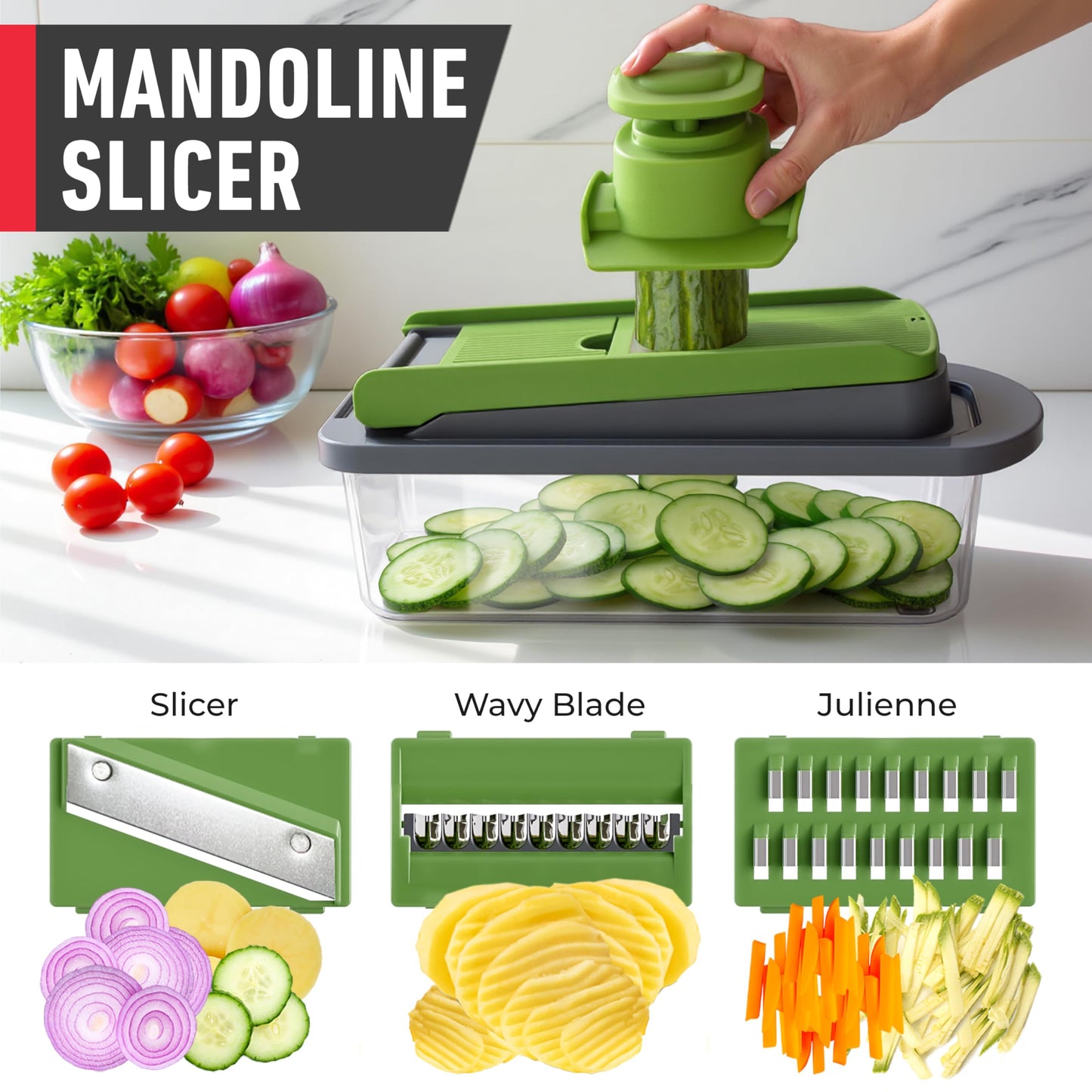 Mueller The Real Original Pro Chopper since 2013 Vegetable Chopper Mandoline Slicer, 8 Blade Food Veggie Chopper Onion Vegetable Cutter with Container, Kitchen Gadgets & Essentials, (10 in 1)