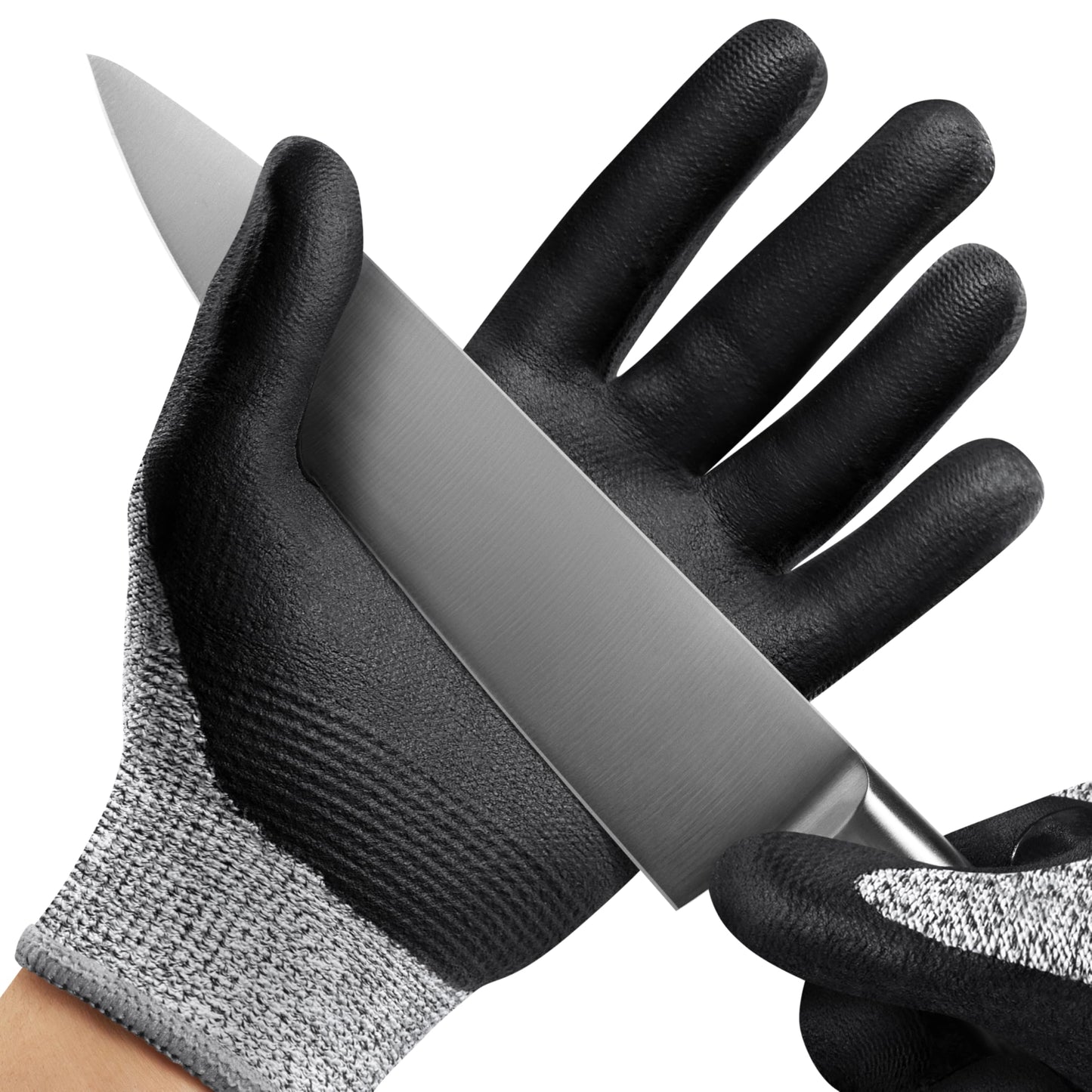 NoCry Professional Cut Resistant Work Gloves for Men and Women with Firm Grip and Waterproof Palms — Touchscreen Tips & Reinforced Thumb — Ideal for Cutting, Slicing and Dicing