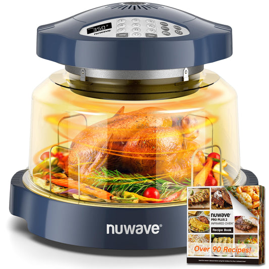 Nuwave Oven Pro Plus Air Fryer, Infra-Red Countertop, 2025 Advanced Convection, No Defrosting or Preheating, Cook Fresh or Frozen, Durable Power Dome, 100 Presets & 50 Memory, PFAS Free, Dark Blue