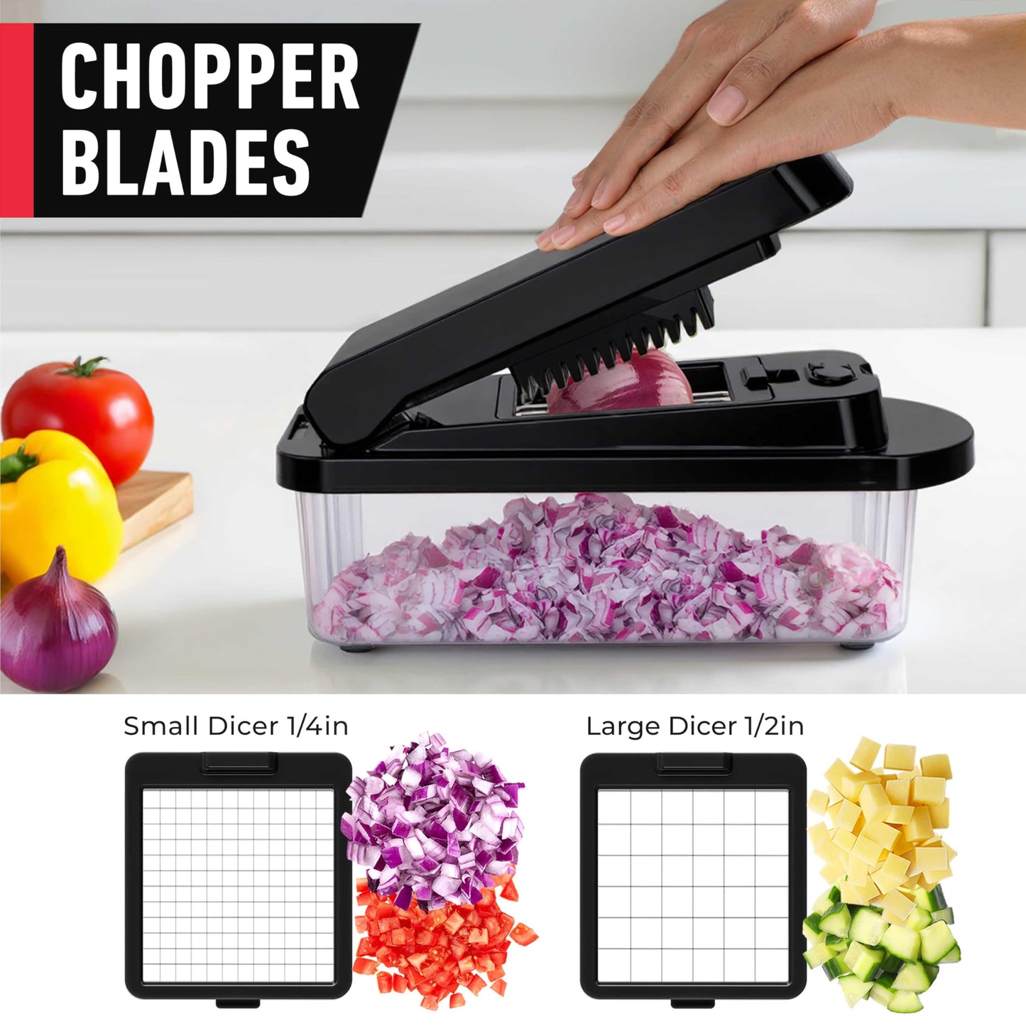 Mueller The Real Original Pro Chopper since 2013 Vegetable Chopper Mandoline Slicer, 8 Blade Food Veggie Chopper Onion Vegetable Cutter with Container, Kitchen Gadgets & Essentials, (10 in 1)