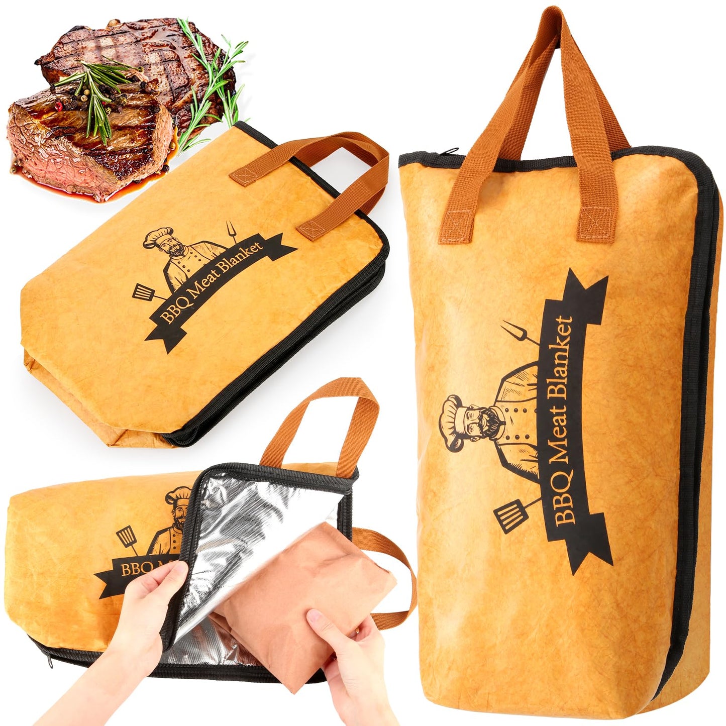 21in BBQ Blanket for Resting Meat- Smoking Meat Insulated Bag for Brisket/Beef/Pork Shoulder/Turkey- Christmas Stocking Stuffers Birthday Anniversary Retirement Smoker Accessories Gift for Men Him Dad