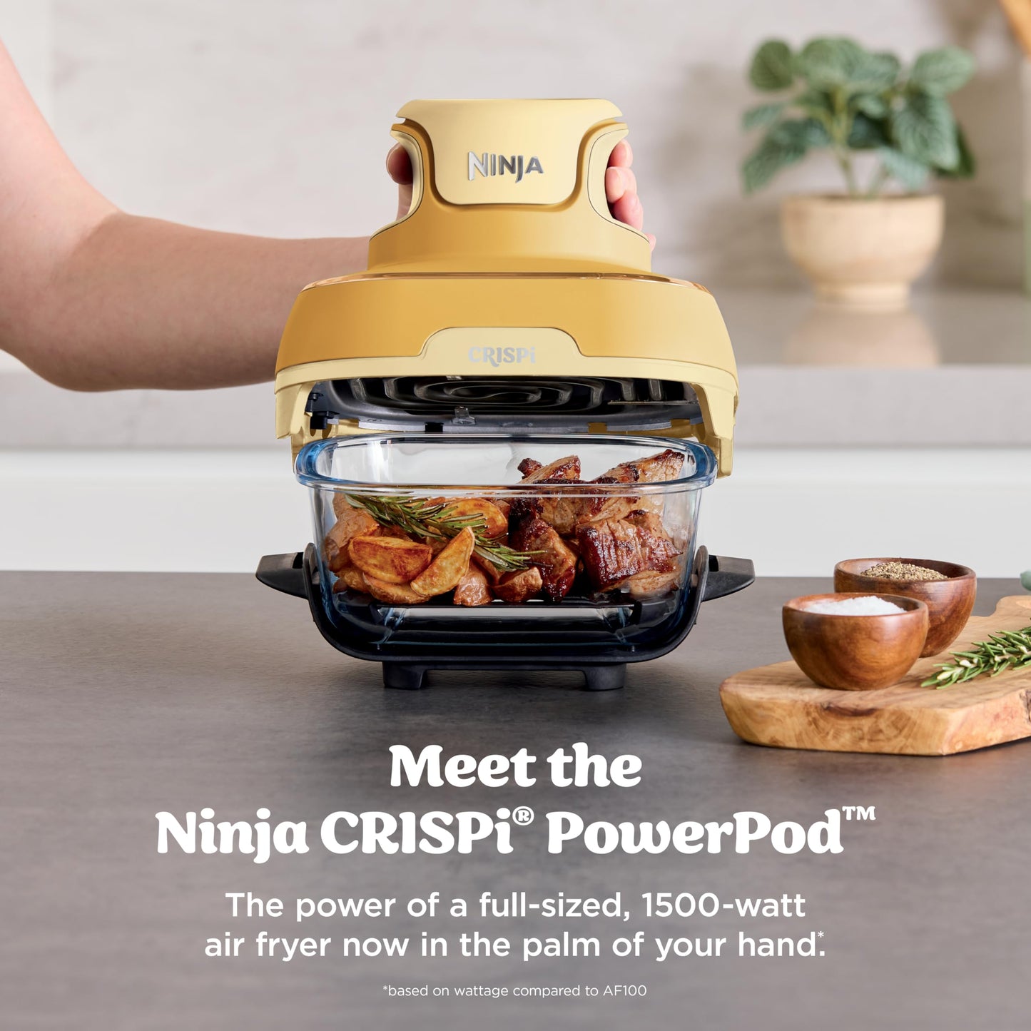 Ninja | Air Fryer | Crispi 4-in-1 Portable Cooking System | 4QT & 6 Cup Glass Containers, Crisper Plates & Storage Lids Included | Microwave, Freezer & Dishwasher Safe | Cherry Crush | FN101DR