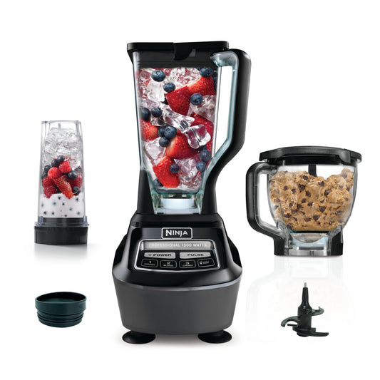 Ninja Mega Kitchen System, 1500W, 72 oz. Full-Size Blender & 8-Cup Food Processor with (2) 16 oz. To-Go Cups, Total Crushing Technology - Smoothies, Ice Crushing, Purees, Dough & More, Black, BL770