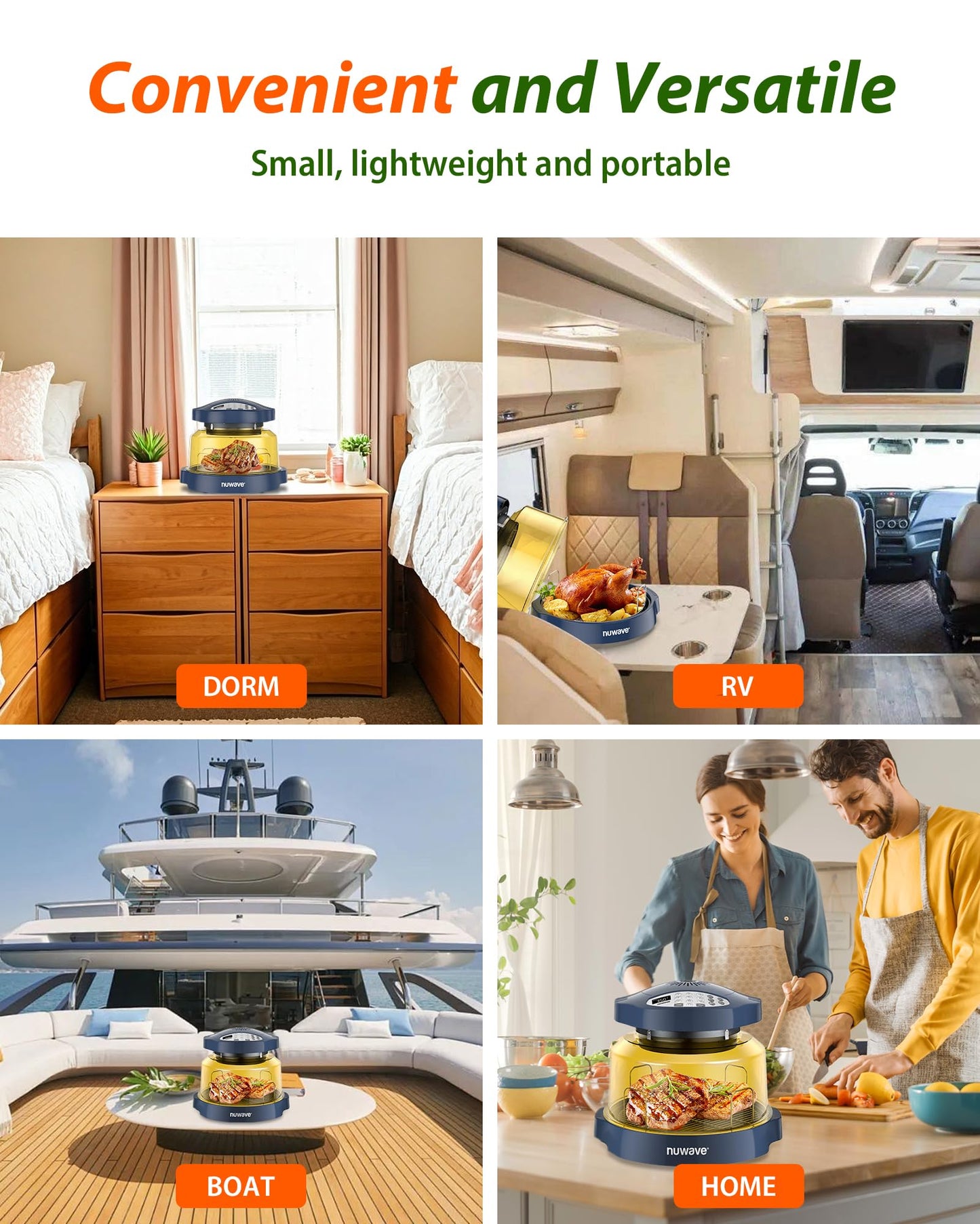 Nuwave Oven Pro Plus Air Fryer, Infra-Red Countertop, 2025 Advanced Convection, No Defrosting or Preheating, Cook Fresh or Frozen, Durable Power Dome, 100 Presets & 50 Memory, PFAS Free, Dark Blue