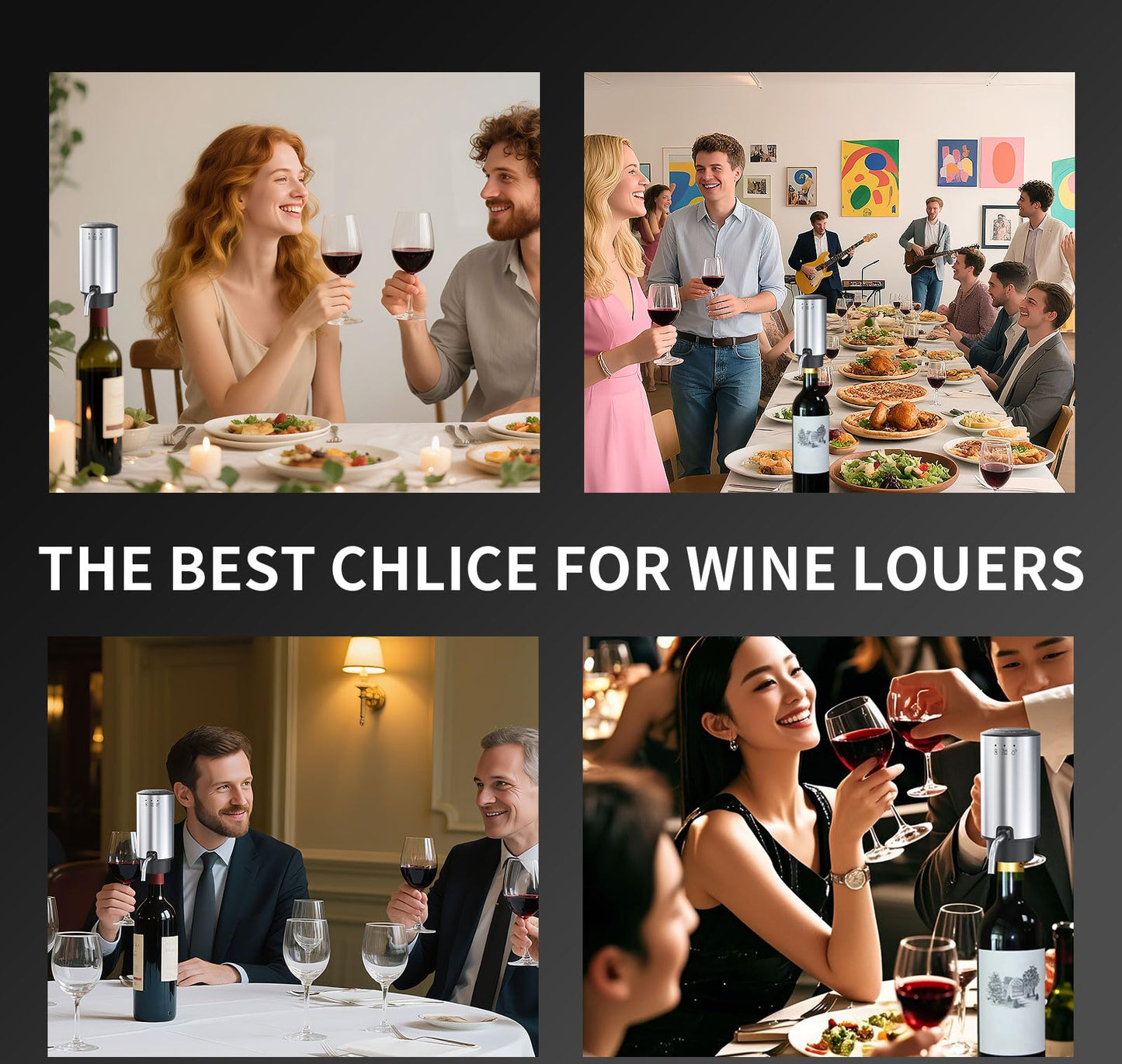 Rechargeable Wine aerator Electric Wine Decanter, Automatic Wine Dispenser withStorage Base,Two Modes:long press to continuously Dispense wine/single press to Dispense75ml of Wine