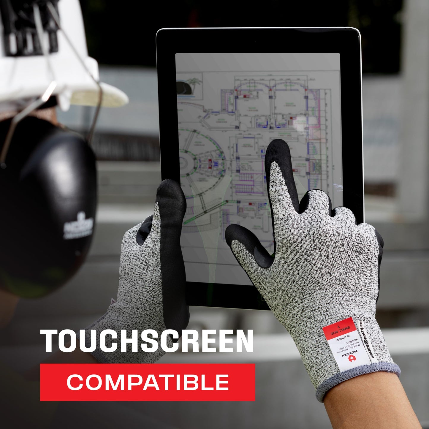 NoCry Professional Cut Resistant Work Gloves for Men and Women with Firm Grip and Waterproof Palms — Touchscreen Tips & Reinforced Thumb — Ideal for Cutting, Slicing and Dicing