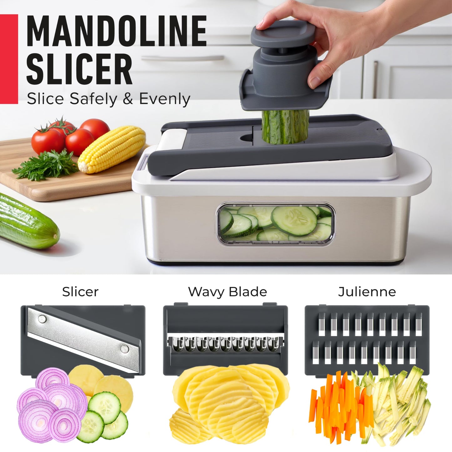 Mueller The Real Original Pro Chopper since 2013 Vegetable Chopper Mandoline Slicer, 8 Blade Food Veggie Chopper Onion Vegetable Cutter with Container, Kitchen Gadgets & Essentials, (10 in 1)