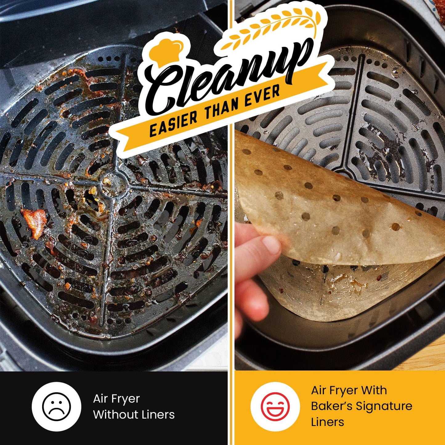 Bamboo Steamer Liner, 8.5" Air Fryer Parchment Paper Liners Sheets – 220pcs Unbleached Bamboo Steamer Basket Liners – Easy Cleanup, Will Not Burn or Curl, Non-Toxic & Volume Pack by Baker’s Signature