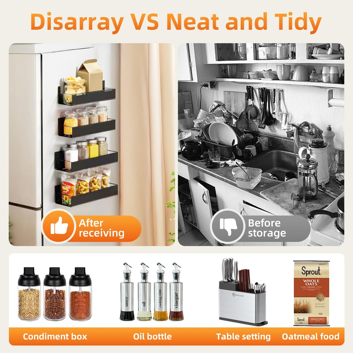 Kitchen Spice Rack for Wall: 2 Packs Black Adhesive Spice Racks Wall Mount - 11.8" Large Hanging Storage Organizer Cabinet Without Drilling for Work Room Bathroom Shelves