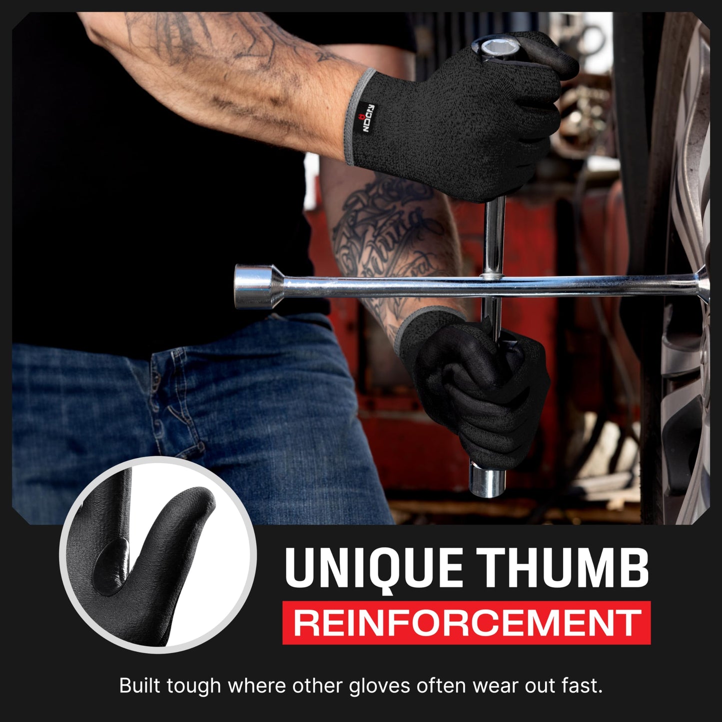 NoCry Cut Resistant Gloves Food Grade with Grip Dots for Superb Grip - Breathable & Lightweight Cutting Gloves for Chefs - Ambidextrous - Cut Resistant Kitchen Gloves for Cutting or Woodworking Gloves