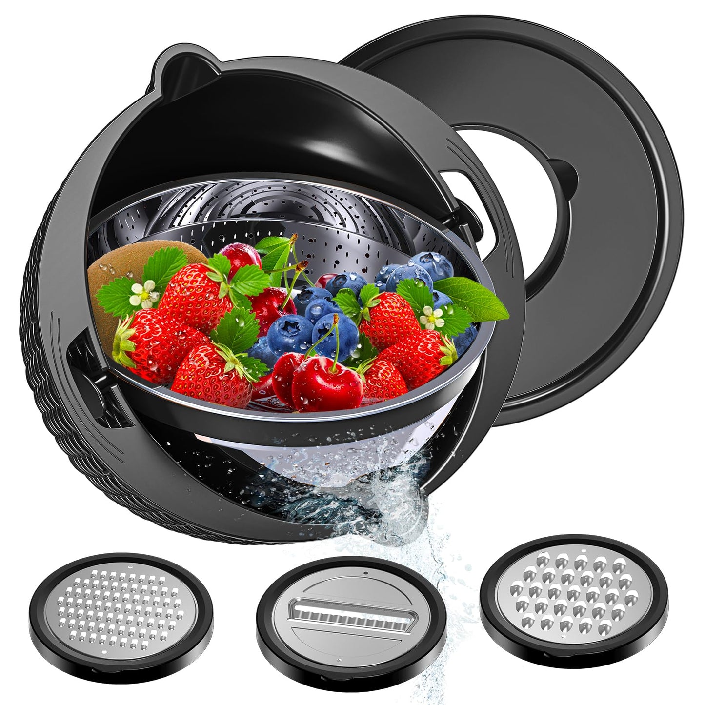 Over the Sink Colander - Strainers and Colanders - Stainless Steel Strainer - Expandable Sink Colander with Rubber Grip for Strain, Drain, Rinse Fruits, Vegetables, Home Kitchen Essentials